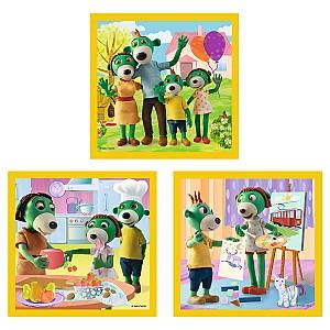 Puzzle Toys outlet „Familia Treflik” 3 în 1