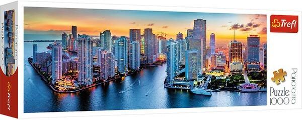 Puzzle Toys outlet Trefl „Miami Noaptea” Panorama (1000 piese)