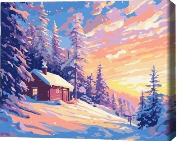 Tablou pe numere BrushMe Cerul arzător al iernii (în cutie)