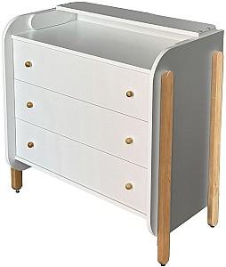 Comoda copii IngVart Nika Alb/Natural (Bej)
