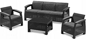 Set mobila de gradina Heniver Novara 3+1+1+T Antracit (Gri)