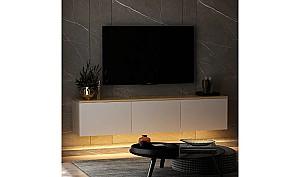 Tumba pentru televizor Trendy Neon Alb/Stejar