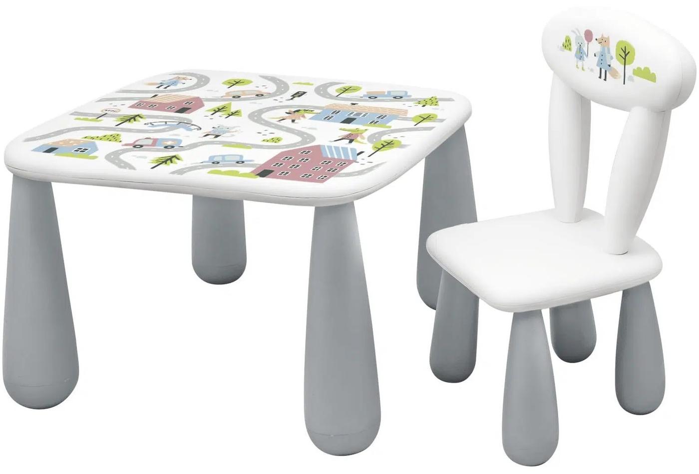 Masă de scris pentru copii Maltex Luna Town White Grey
