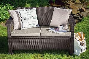 Canapea pentru gradina Keter Corfu II Love Seat Maro/Bej (258946)
