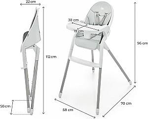 Scaun de masa multifunctional KinderKraft Dinnly 2in1 Light Grey (KHDINN00LGR0000)