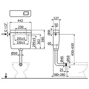 Rezervor WC Alca A940-M-1/2
