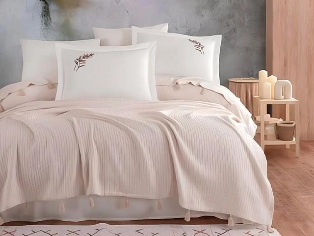Albituri de pat Newhome NH Pike Bej cu broderie