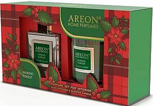 Aromatizator de aer Areon Home Perfume Sticks 150ml + Lumanare (Nordic Forest)