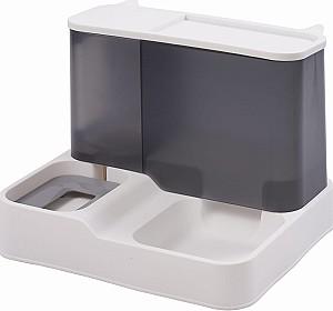 Dozator inteliligent de hrana Jumi 2 in 1 22x30x24 cm Gri