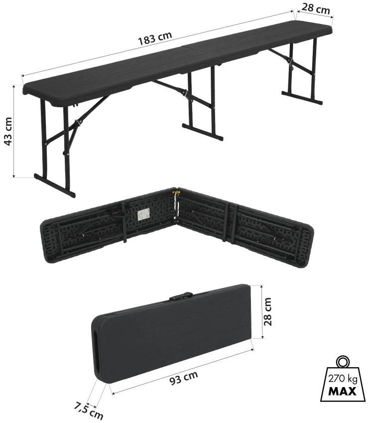 Banca gradina Nils Camp NC3404 Black