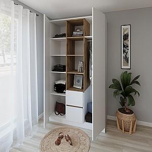 Dulap Smartex N14 120 cm Alb / Stejar Închis