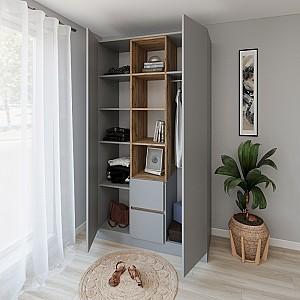 Dulap Smartex N14 120 cm Grafit / Stejar Închis