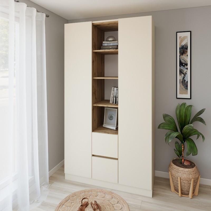 Dulap Smartex N14 120 cm Ivory / Stejar Închis