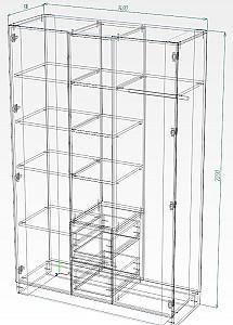 Dulap Smartex N14 140 cm Grafit / Stejar Închis