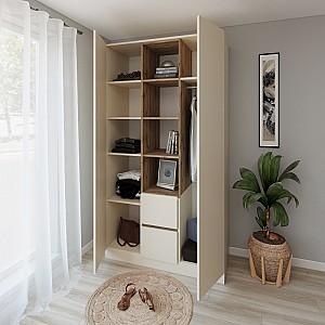 Dulap Smartex N14 140 cm Ivory / Stejar Închis