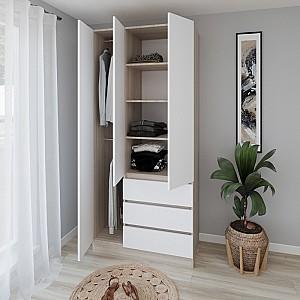 Dulap Smartex N15 100 cm Stejar Deschis / Alb