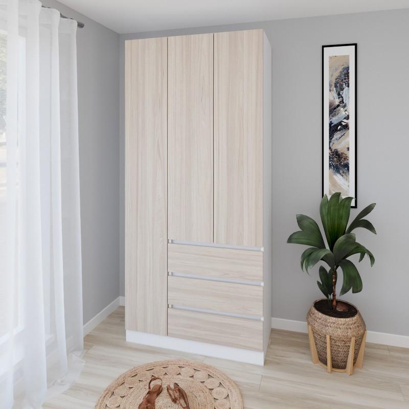 Dulap Smartex N15 100 cm Alb / Stejar Deschis