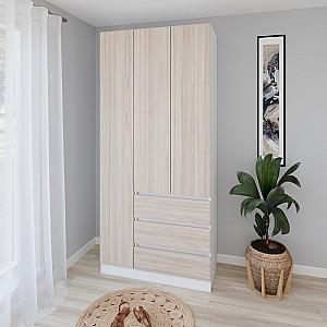 Dulap Smartex N15 100 cm Alb / Stejar Deschis