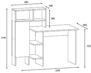 Masa de birou Hanah Home Bugra White Oak