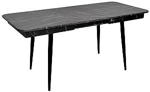 Set de masa si scaune Evelin DT 431-3R B + 4 scaune YTC-055 B / BLU-14 (Dark Grey)