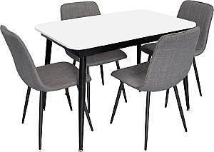 Set de masa si scaune Evelin DT 531R B + 4 scaune YTC-078 B / BJORN-13 (Grey)