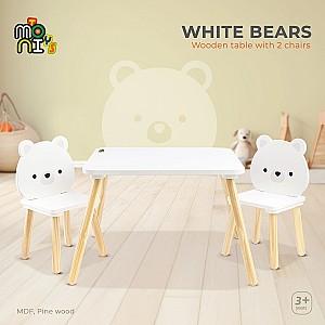 Masă de scris pentru copii Moni Bears White