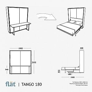 Pat rabatabil Flat Tango 180x200 Alb