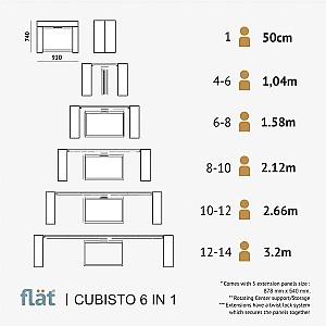 Masa Flat Cubisto 6in1 Stejar Thermo Negru