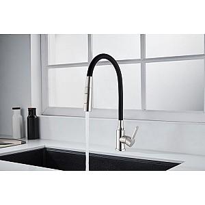 Baterie pentru lavoar Invena Dalis Inox/Black