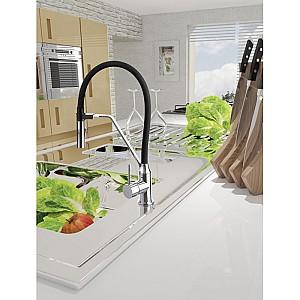 Baterie pentru lavoar Invena Terra Black/Chrom