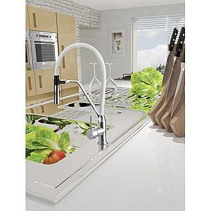 Baterie pentru lavoar Invena Terra White/Chrome