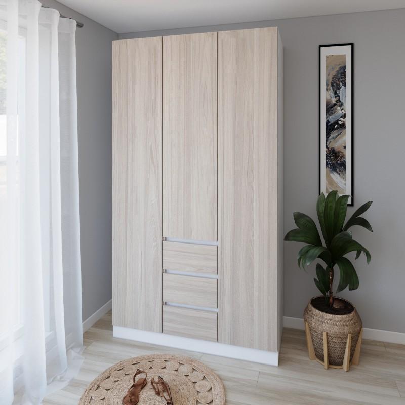 Dulap Smartex N16 140 cm Alb / Stejar Deschis