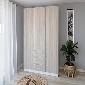 Dulap Smartex N16 140 cm Alb / Stejar Deschis