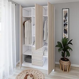 Dulap Smartex N16 140 cm Alb / Stejar Deschis