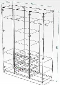 Dulap Smartex N16 160 cm Stejar Deschis / Cașmir