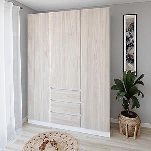Dulap Smartex N16 180 cm Alb / Stejar Deschis