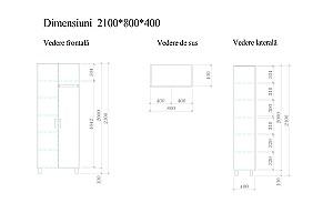 Dulap Mobildor Lux Combinat Flex (80x40x210H cm) Stejar Sonoma