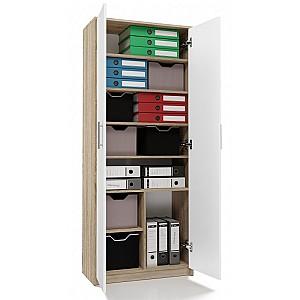 Dulap TopEshop Oliv 2D Alb Mat/Stejar Sonoma (Bej)