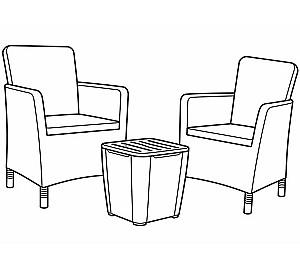 Set mobila de gradina Keter Trenton Graphite/Cold Grey