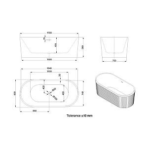 Cadă de baie Invena Glamour Trend AN-01-110-KPL