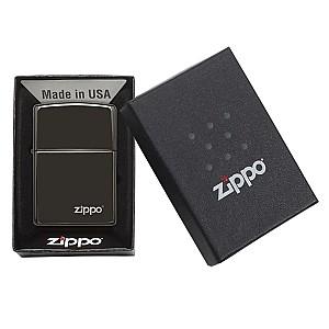 Bricheta Zippo High Polish Black Zippo Logo 24756ZL
