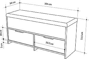 Dulap pentru incaltaminte DECO Cove Anthracite
