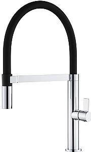 Robinet bucatarie Helika 7043-001 Chrome+black silicone hose