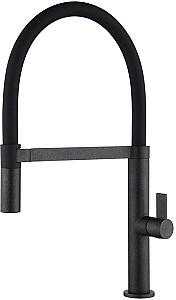 Robinet bucatarie Helika 7043-601B Black metallic+black silicone hose