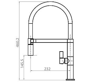 Robinet bucatarie Helika 7043-T Graphite+black silicon hose
