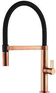 Robinet bucatarie Helika 7043-C Copper+black silicon hose
