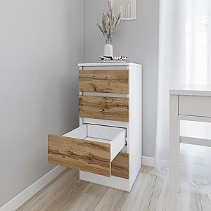 Comoda Smartex T1 40 cm Alb / Stejar Închis