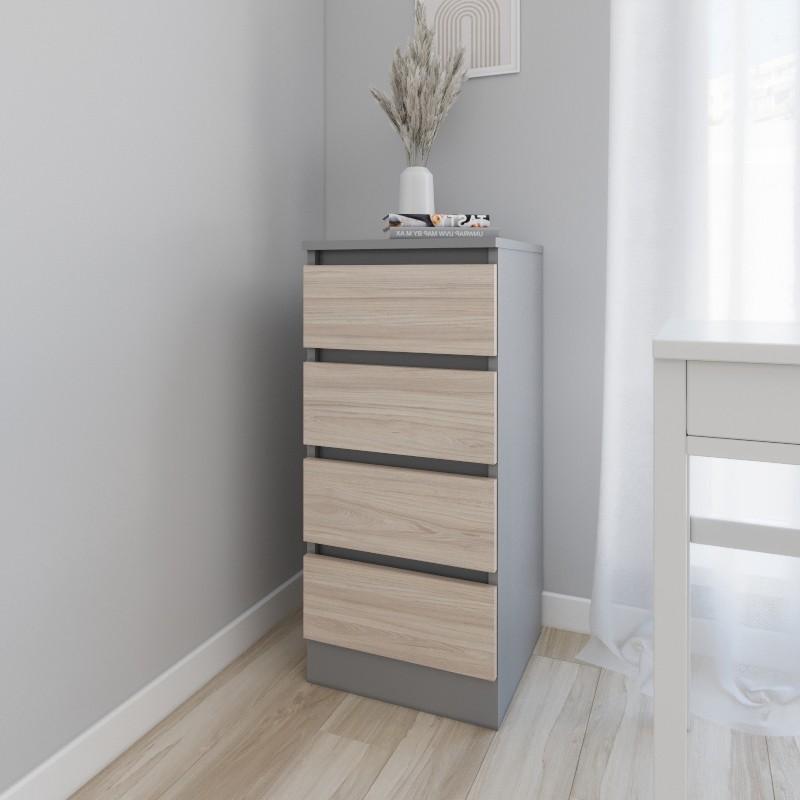Comoda Smartex T1 40 cm Grafit / Stejar Deschis