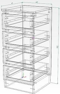 Comoda Smartex T1 40 cm Ivory / Stejar Deschis