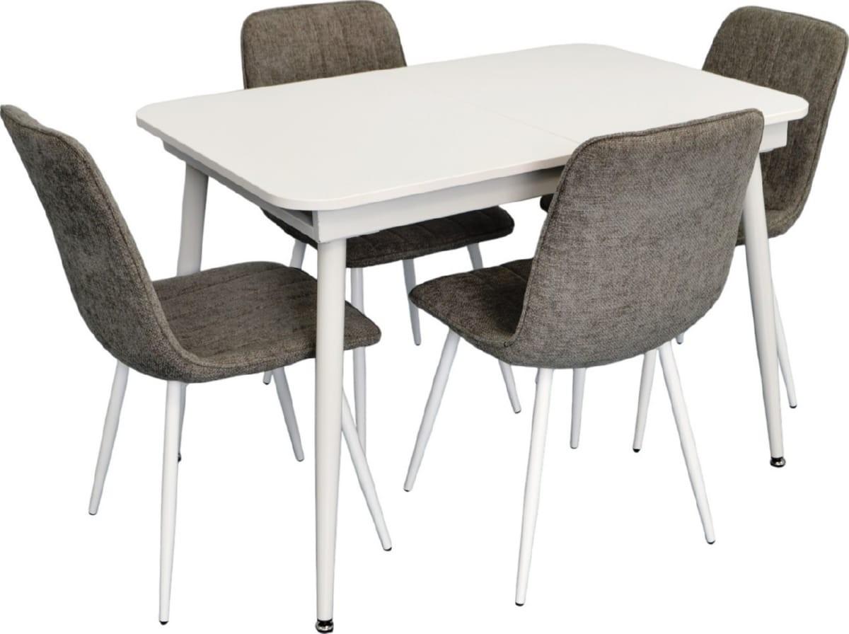 Set de masa si scaune Evelin DT 531R Wh + 4 scaune YTC-078 Wh / UF885-14 (Grey)